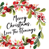 Merry Christmas, Love The Flemings Wreath - Wrapping Paper