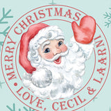 Merry Christmas, Love, Cecil & Laarni Santa Face Stamp - Wrapping Paper