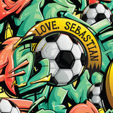 Graffiti Soccer - Greeting cards