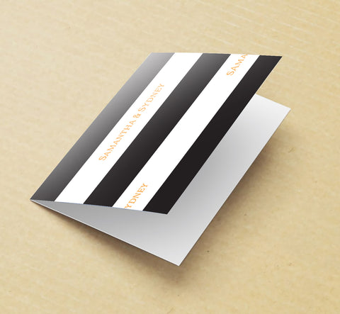 Black and White Stripes - Greeting Cards