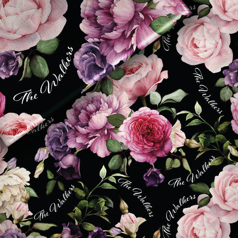 Floral with Dark Background - Wrapping Paper