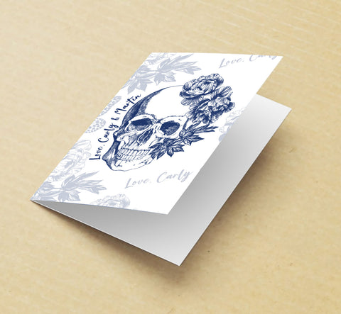 Skull in Flowers - Greeting Cards