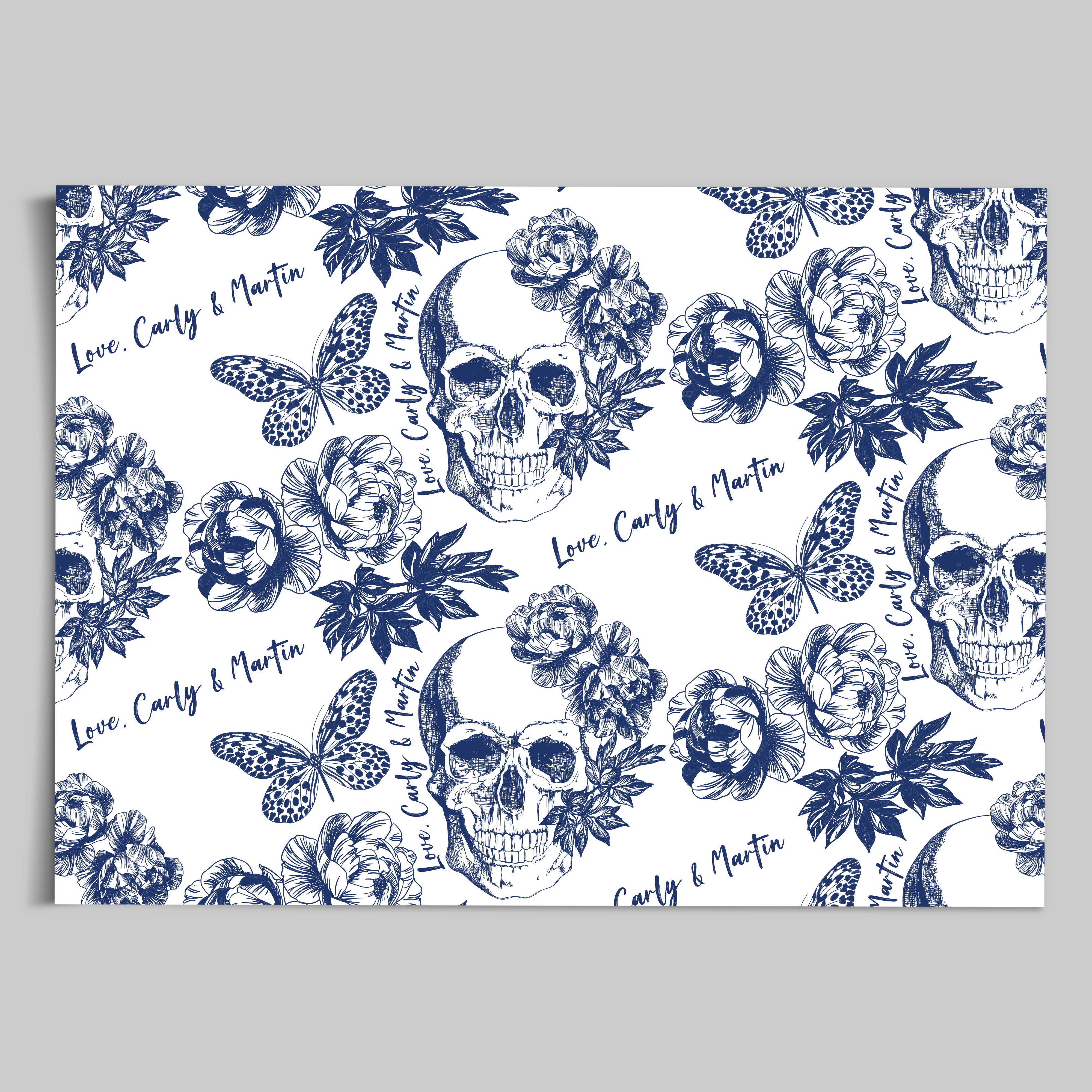 Skull in Flowers - Note Cards