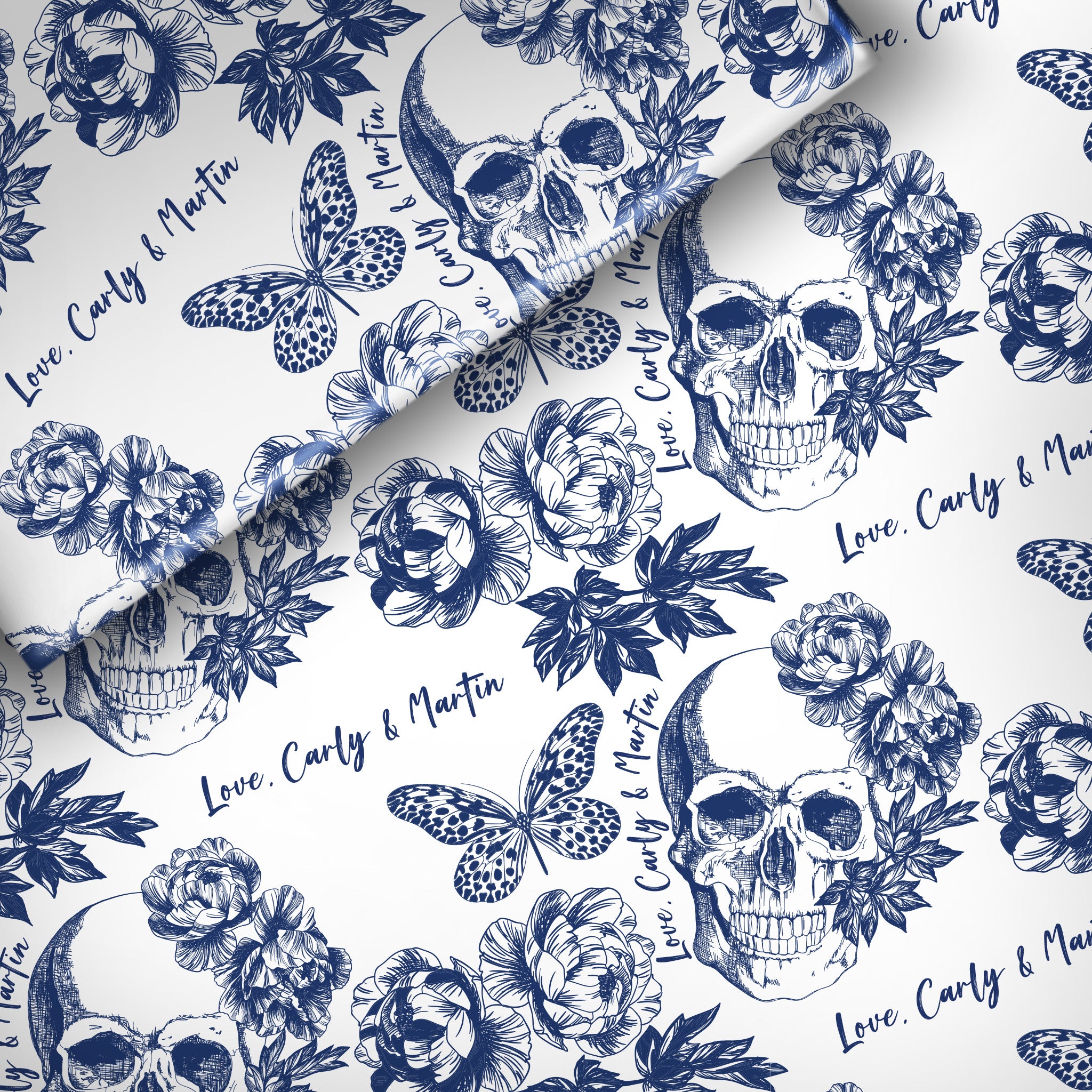 Skull in Flowers - Wrapping Paper